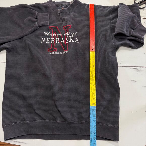 VTG RARE Univ of Nebraska Huskers Galt Crew Grey Football Sweatshirt Men XL USA - Picture 8 of 10